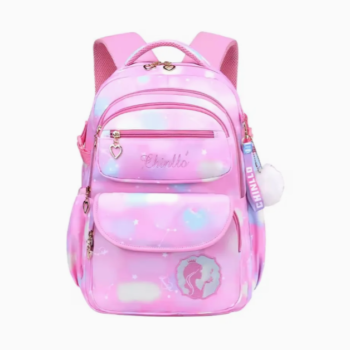 Brightly Colored Nylon Schoolbag for Girls